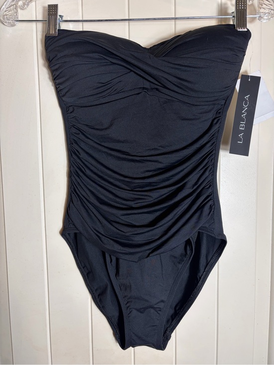 La Blanca Other - La Blanca Black Strapless Ruched One-Piece Swimsuit NWT